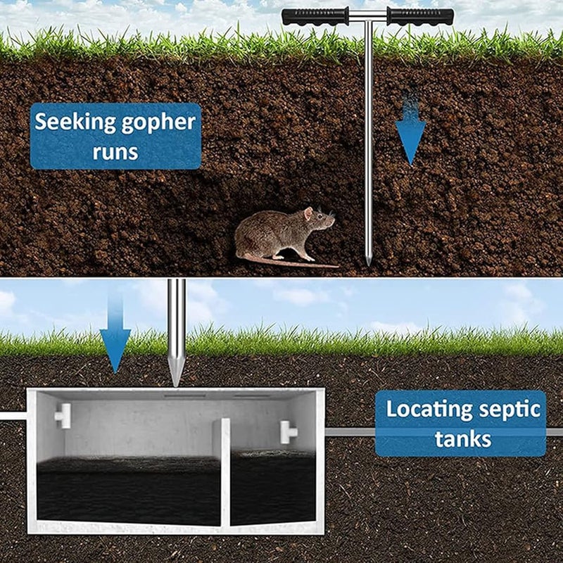 Retractable T Style Soil Sampler Probe 32 to 48 Inch for Gardening and Septic Tank Locating - Image 4
